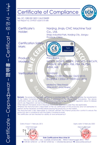 CE of press brake